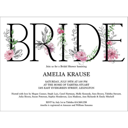 Floral Bride Invitations